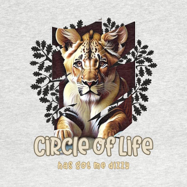 Circle of Life has got me dizzy (lion cub inside leafy frame) by PersianFMts